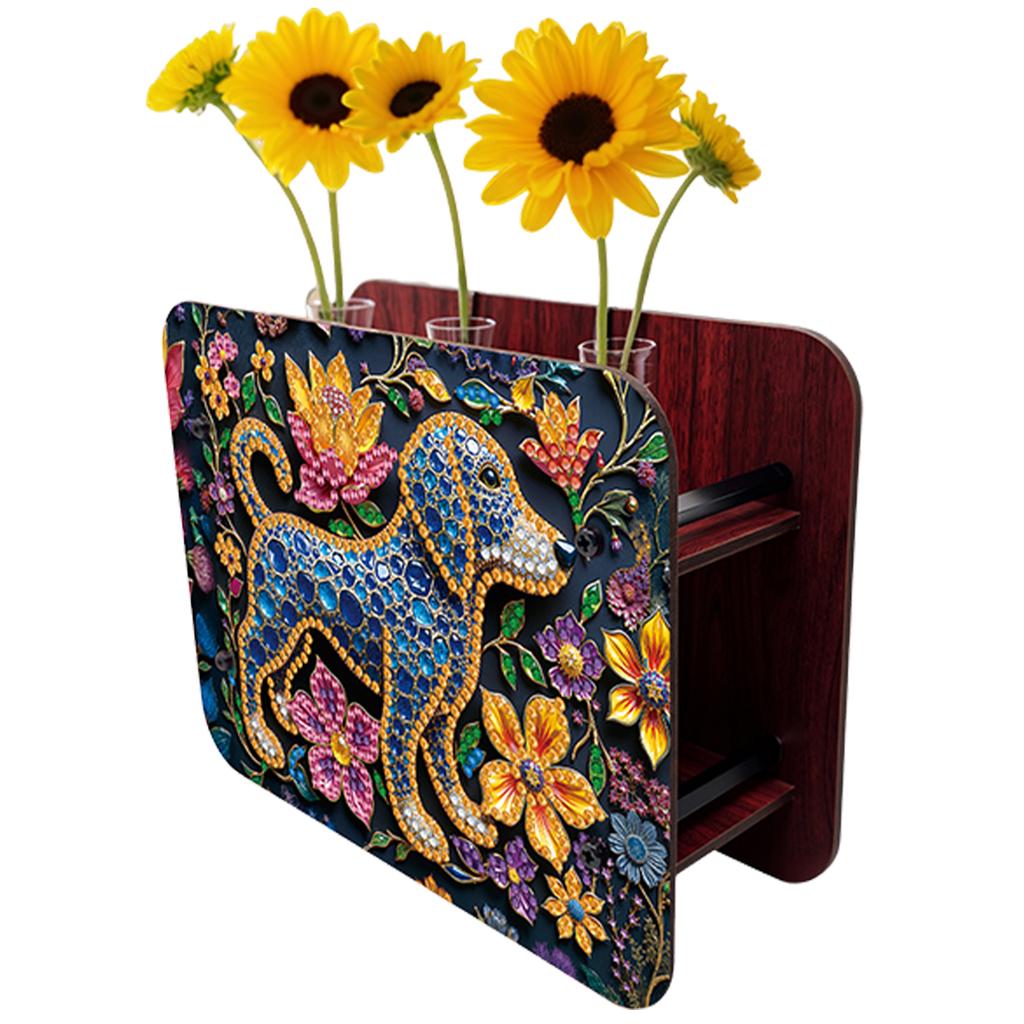 DIY Diamond Painting Wooden Tube Vase Two-Sided Pattern 5D DIY Vase Diamond Painting Kit for Adults Gift Idea Home Office Decor