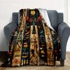 1pc Hieroglyphics Sphinx Flannel Blanket, Comfortable and Warm Blanket, for Camping Sofa Bed and Couch Office031