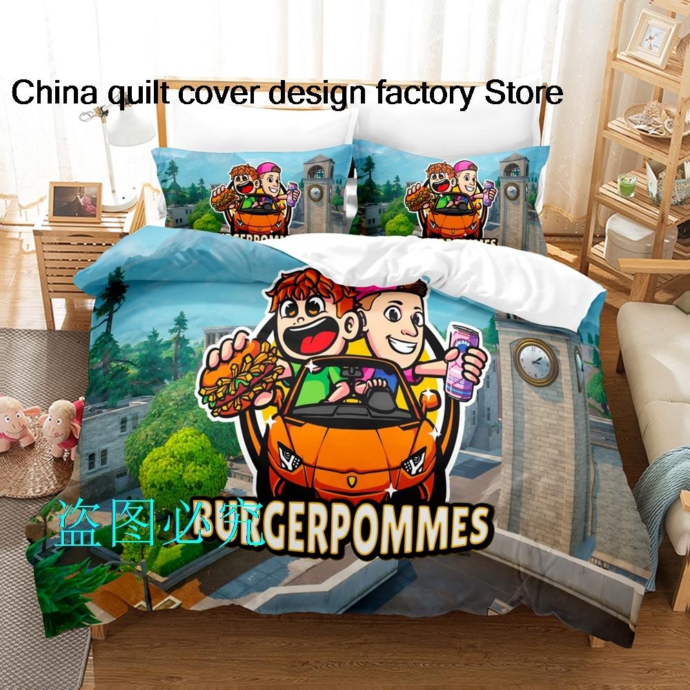 

Burgerpommes Icrimax Bedding Set Single Twin Full Queen King Size Bed Set Kids Bedroom Duvetcover Sets Anime Bed Sheet Set AU Double(180*210cm)3pcs