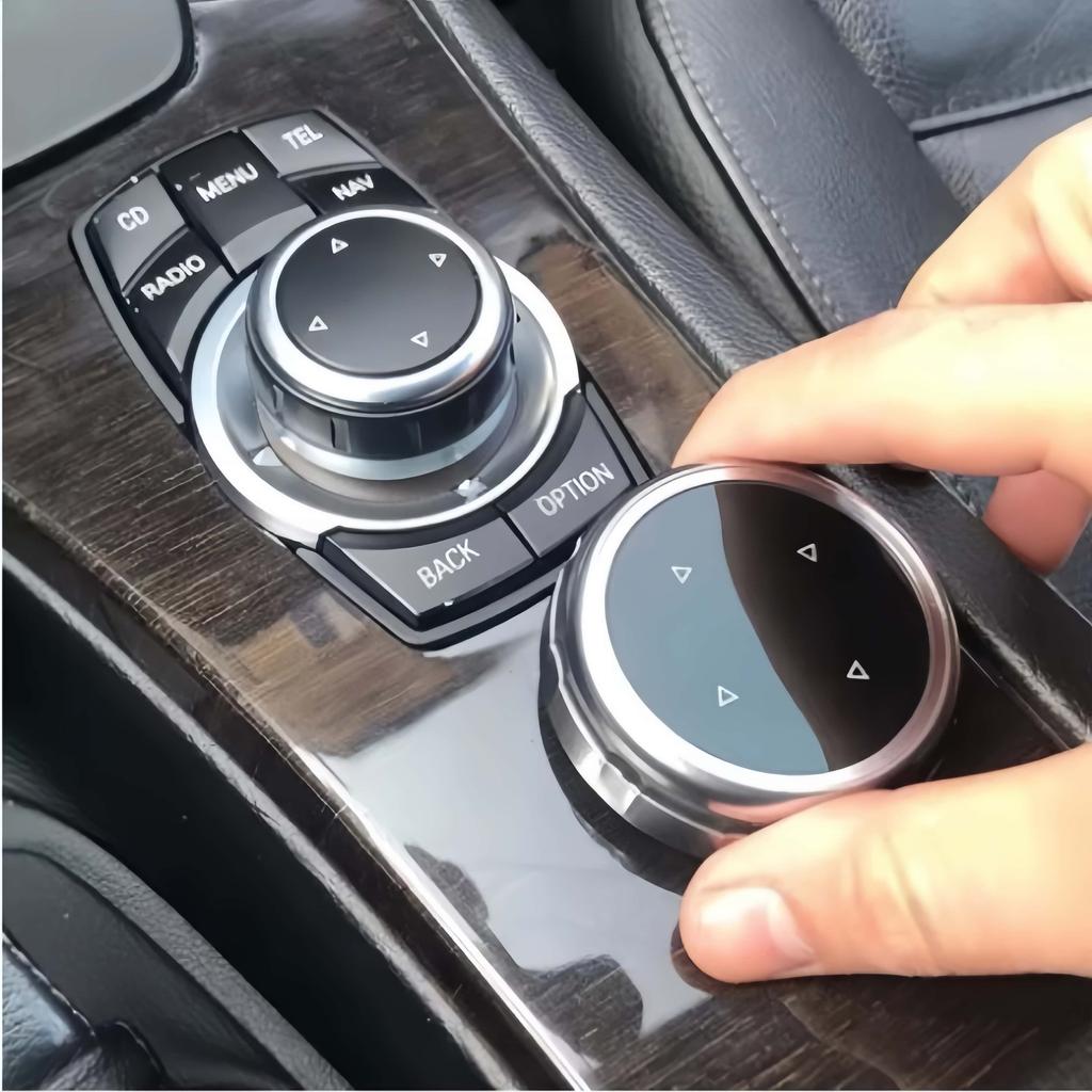 For BMW 1 2 3 4 5 6 7 Series X1 X5 X6 F20 F30 F10 F07 E60 E90 E70 IDrive Car Multimedia Big Knob Covers Button Trim Control DLS0