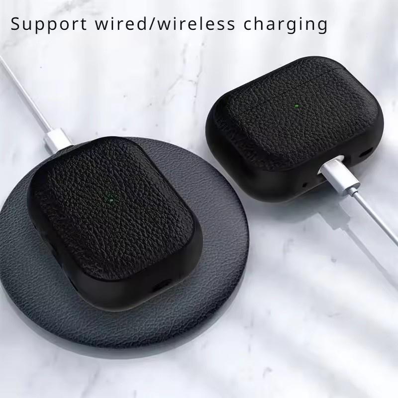 Husă cu Textură de Piele Pentru Apple Airpods 1 2 3 4 Pro air pods Căști Bluetooth Wrieless Husă Protectoare Geantă pentru Căști Anti-pierdere