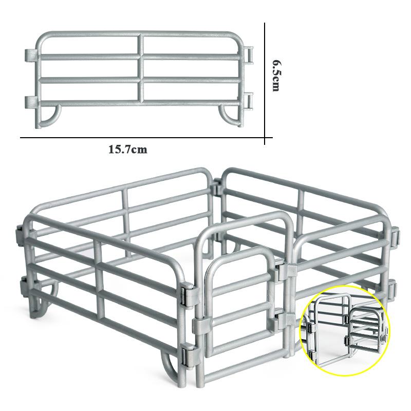 Oenux Home Decoration Dog House Equestrian Fencing Palm Farm Cow Horse Animal Model Action Figures Miniature Cute Kid Toy Gift