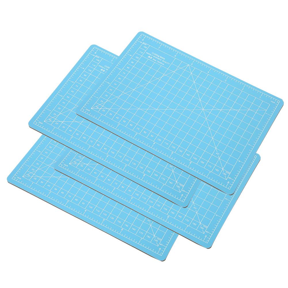 

4Pcs Cutting Mat A5 Sky Blue Model Cut Pad Paper Rubber Stamp Engraving Scale Board