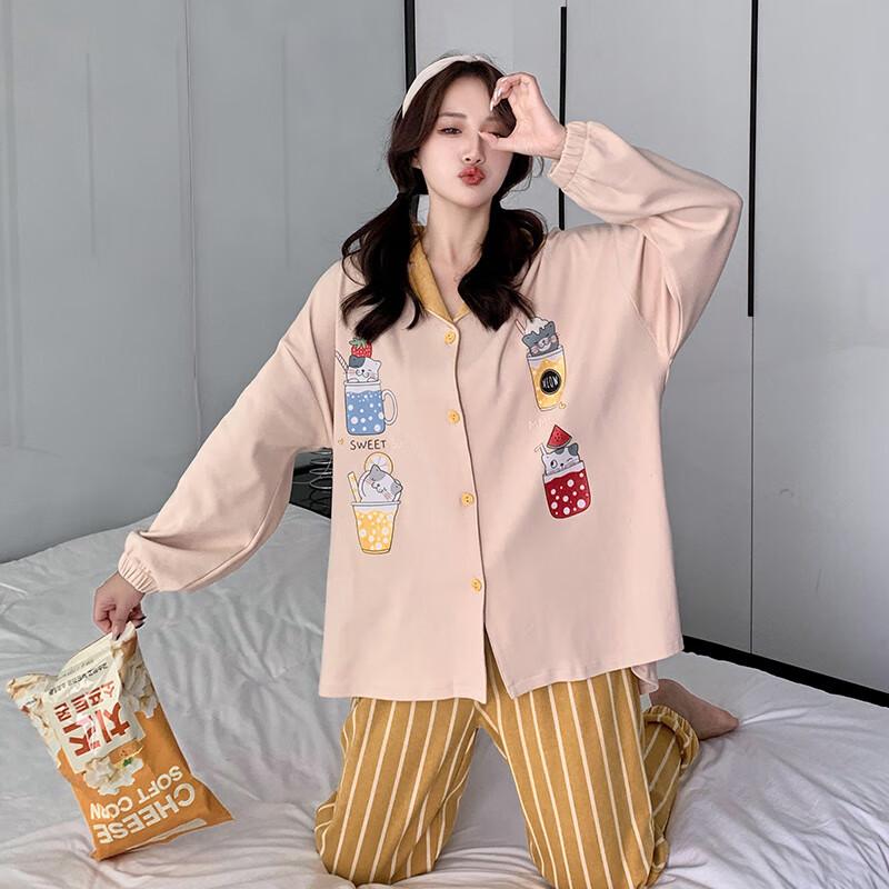 Nanjiren Pure Cotton Long-Sleeve Pajama Set L