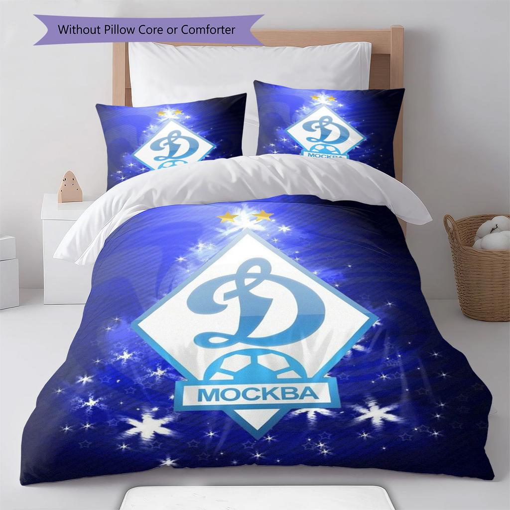 FC Dynamo Moskau Muster Bettwäsche Set Bettbezug Kissenbezug Heimdekoration Geschenk (1 Bettbezug + 2 Kissenbezüge, ohne Füllung)