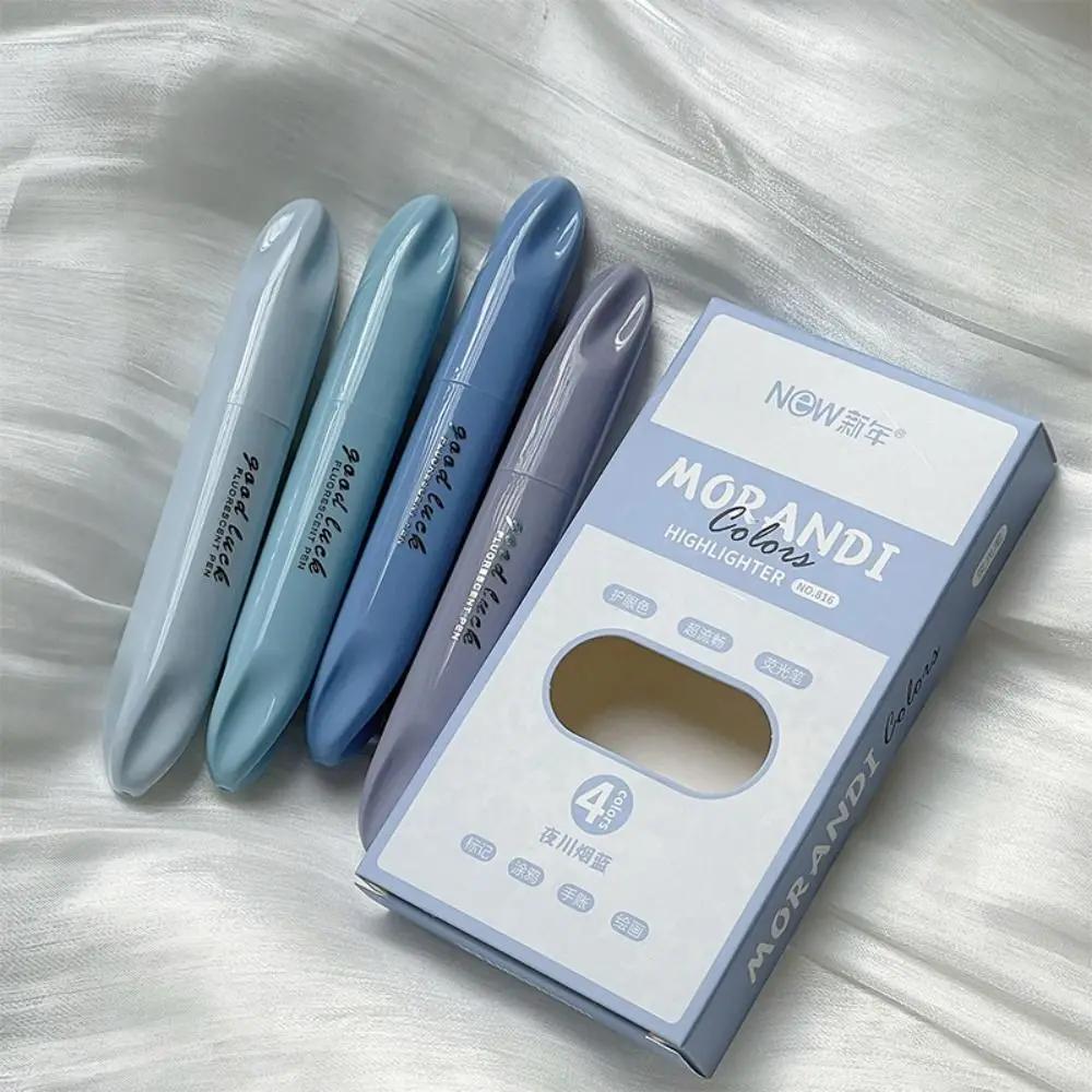 4Colors/Set Morandi Color Morandi Highlighters Double Head Key Points Markers Fluorescent Pen Marking Pen School Office Supplies
