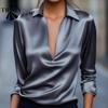 Moda dame ocazional primăvară toamnă imprimeu culoare uni mâneci lungi cu gât POLO Bluze și cămăși