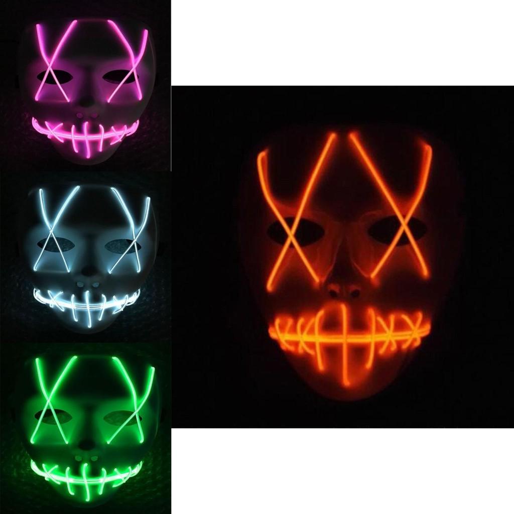 Eye-catching Halloween Scary Mask Cosplay With Led Lights For Unforgettable Costume Parties