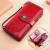 Genuine Leather RFID Women's Long Wallet with Wax Finish