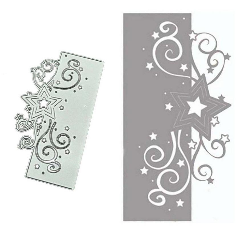 Scrapbooking DIY Cutting Dies Carbon Steel Embossing Cutting Dies Template Greeting Card Five Pointed Star Corner Box