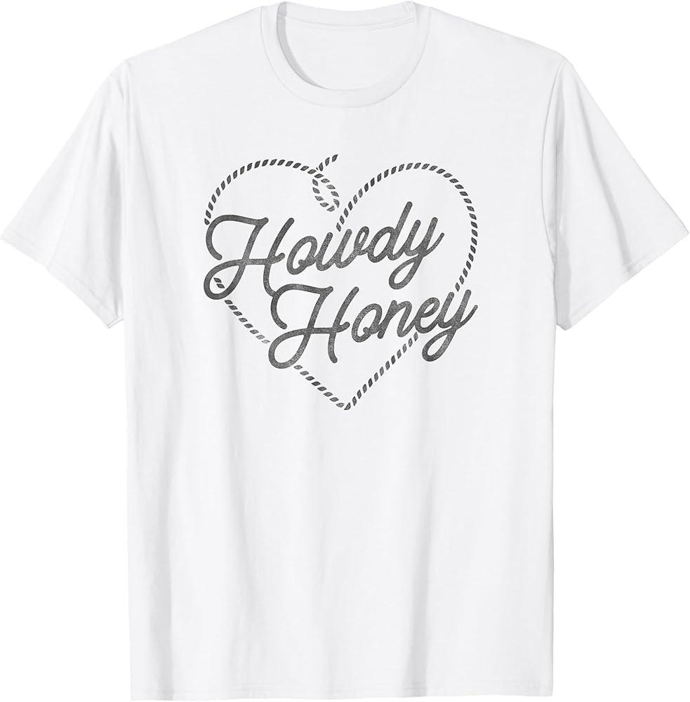 Trendy Howdy Honey Rope Heart T-Shirt Unisex T-Shirt XL