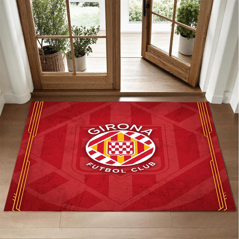 Girona FC Design Crystal Velvet Rug Soft Decorative Mat for Bedroom Entrance