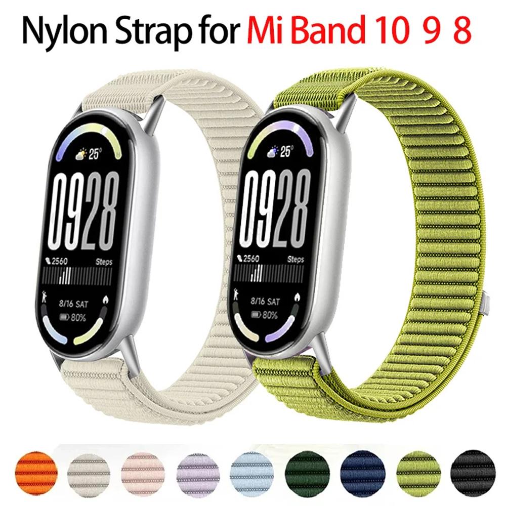 Nylon field watchband for Xiaomi smart Band 10 9 8 Strap accessories Sport Bracelet Replacement correa Mi band 8 9 10 strap NFC