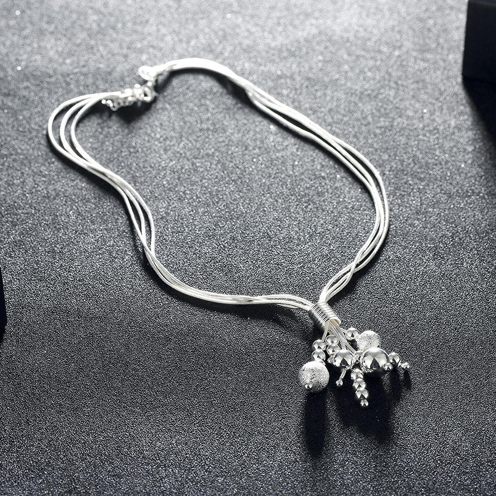 

Корейская мода 925 пробы серебряные кисточки змея цепи бусины ожерелья для женщин подвески ювелирные изделия вечеринка свадебные аксессуары подарки