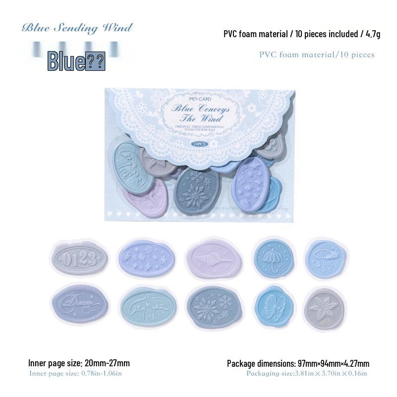 Momo 3D Retro Wax Seal Sticker Pack - PVC Foam, 4 Varieties