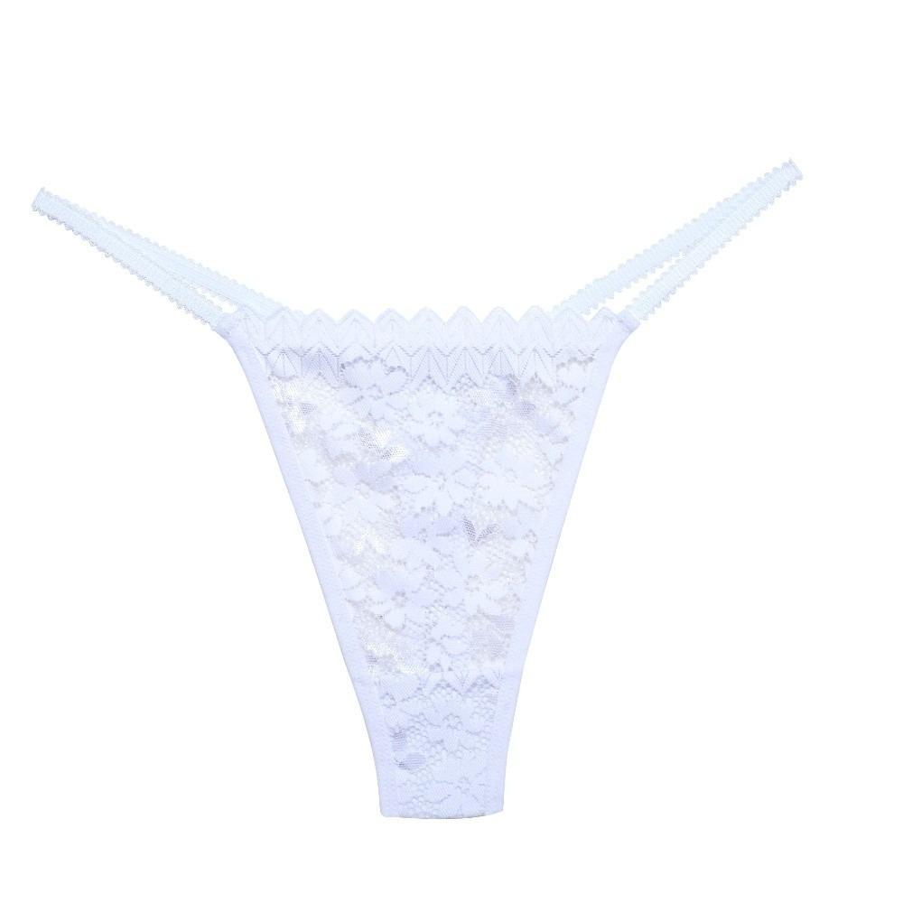 Low Waist Lace Flower Briefs Mesh T-Back Panties Comfortable Lace Thong Women  Daily Wear