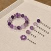 Natural Uruguay Amethyst Crystal Bracelet 12mm Round Beads Purple Mist Galaxy Style Unisex Fashion Accessory