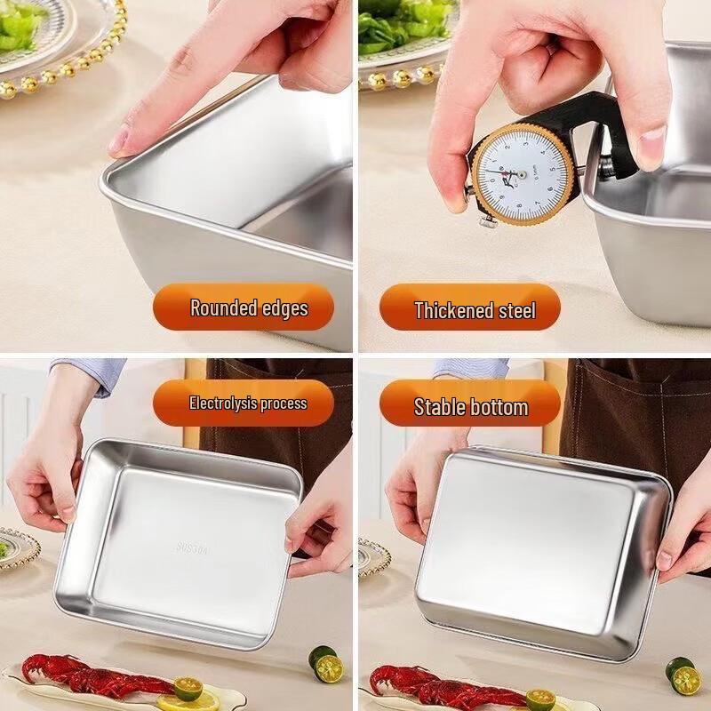 Diruien Stainless Steel Stackable Food Storage and Baking Pans