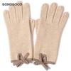BOHOBOCO Women's 100% Cashmere Bow Gloves