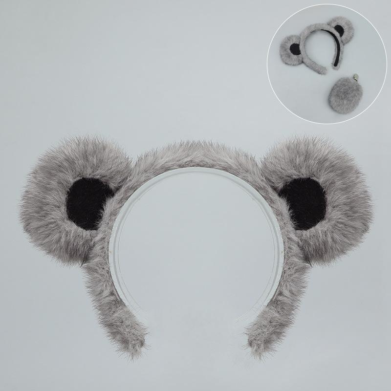 Halloween Animal Headgear Bear Ear Headband Party Stage Show Props Brown Bear Black Bear Ear Tail Suit