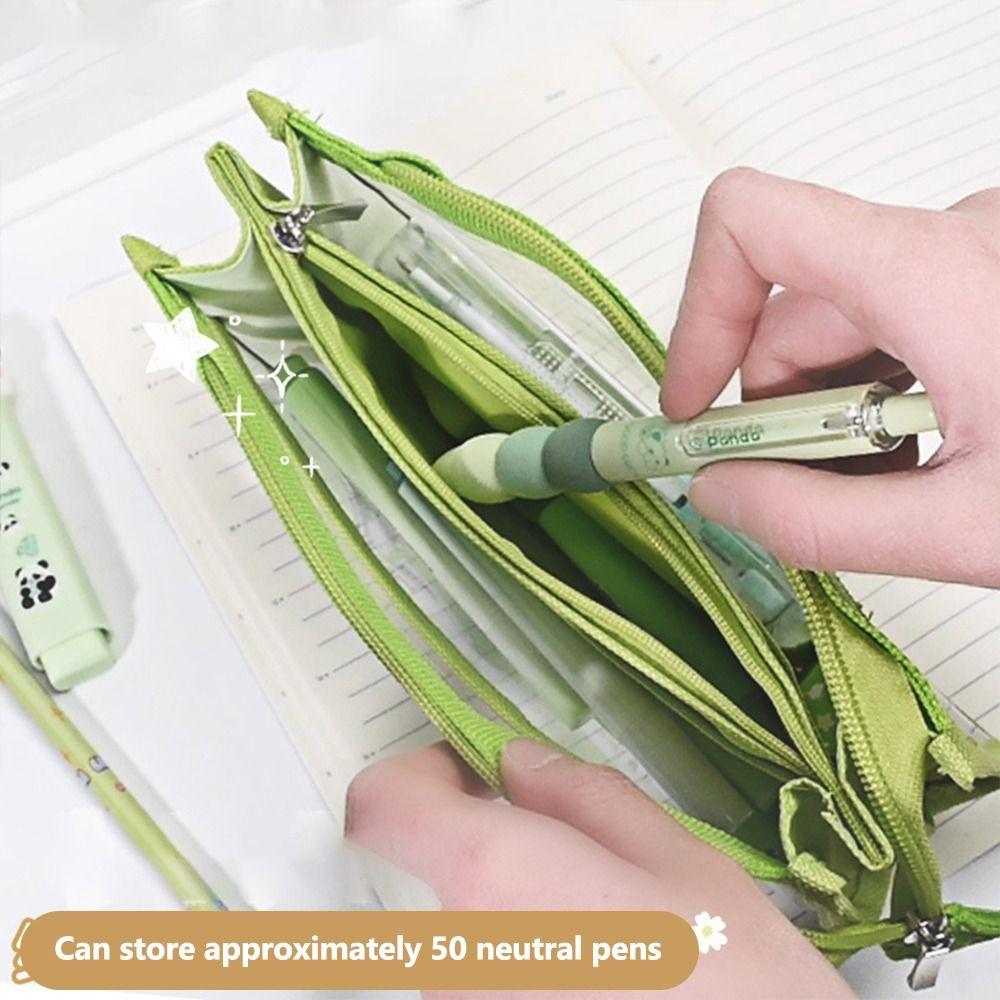 Multi-layer Pen Bags Triangle Zipper Stationery Bag High Value Student Stationery