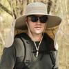 Unisex Summer Sun Hat Outdoor Sun Protection Cap with Neck Flap Breathable Large Brim Hat for Hiking Traveling Fishing