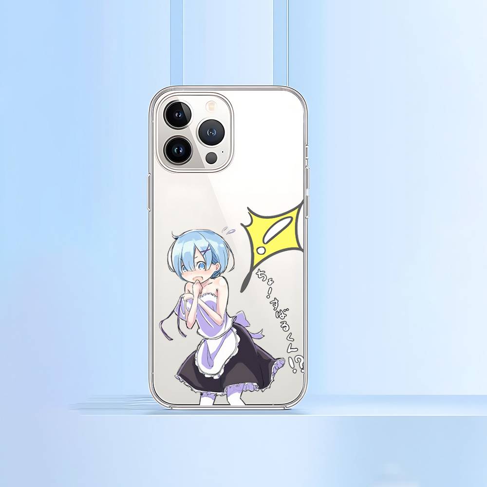 R-Re Zero Rem Phone Case For IPhone 17 16 15 12 11 Pro Max 14 Plus 13 Mini Clear Cover Soft Funda