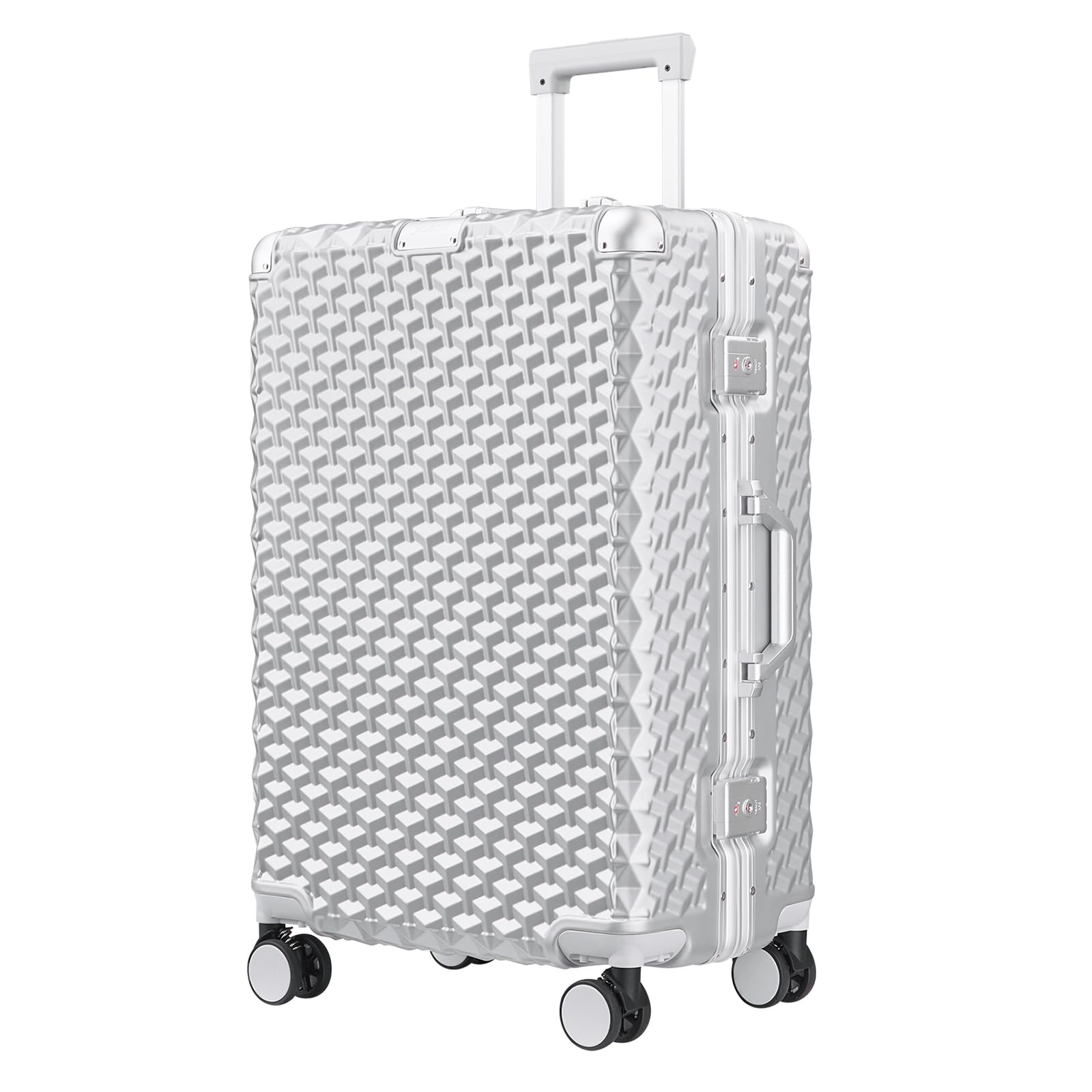 

Suitcase with carry aluminum fashion diamond hidden hook carry 360 degree large large equipped with TSA convenient item for overseas business trip S