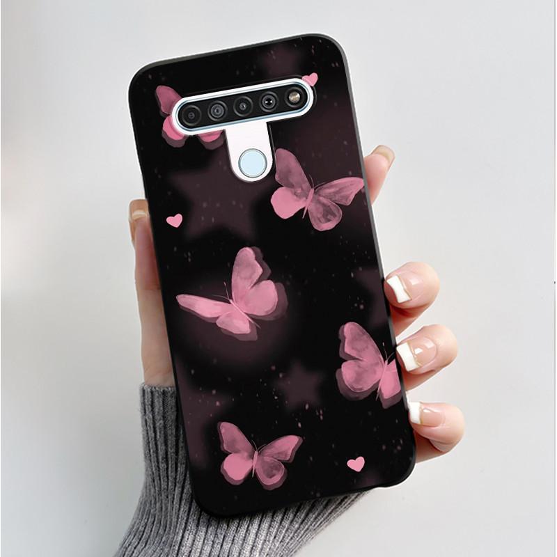 Printing Pattern Case For LG Q61 / LG K61 / LG Q70 Cover Fundas Soft Silicone Black Shell Cute Flower Cartoon Casing Coque Capa