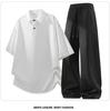 Men's Trendy Plus Size Polo Shirt & Long Pants Two-Piece Set - Casual & Versatile Short Sleeve Tee Sports Outfit