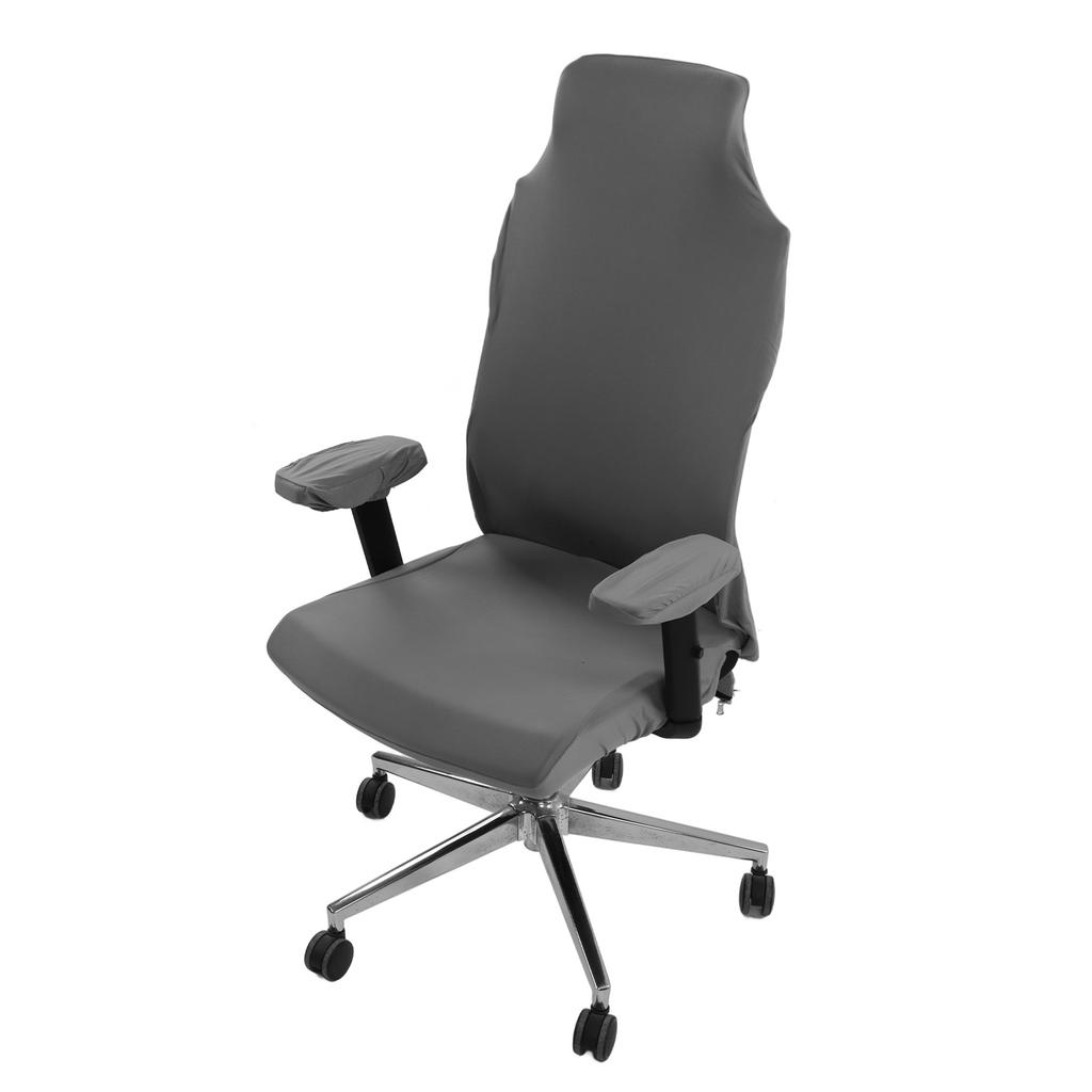 Gaming Chair Cover Pure Color Breathable Polyester High Resilience Office Chair Slipcover with Armrest Cover for Home