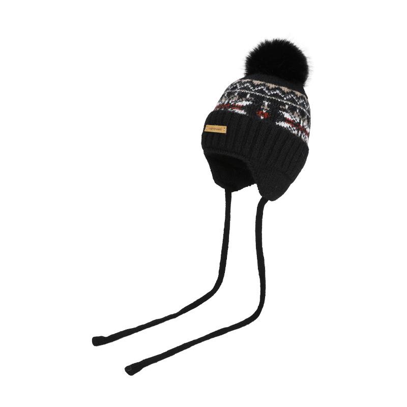 Winter Outdoor Cold and Warm Ear Protection Big Head Circumference Knitted Wool Hat Women