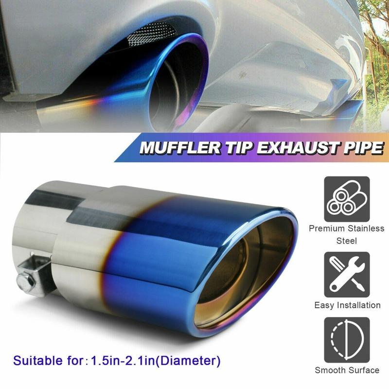 63MM Straight/Bend Chrome Universal Car Exhaust Nozzle Muffler Tip Pipe Round TailPipe Stainless Steel Car Tuning