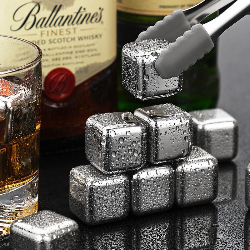 Cross-Border Stainless Steel Ice Cubes and Whiskey Stones Gift Set