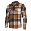 Men's Retro Plaid Brushed Long Sleeve Shirt Jacket with Elegant Lapel