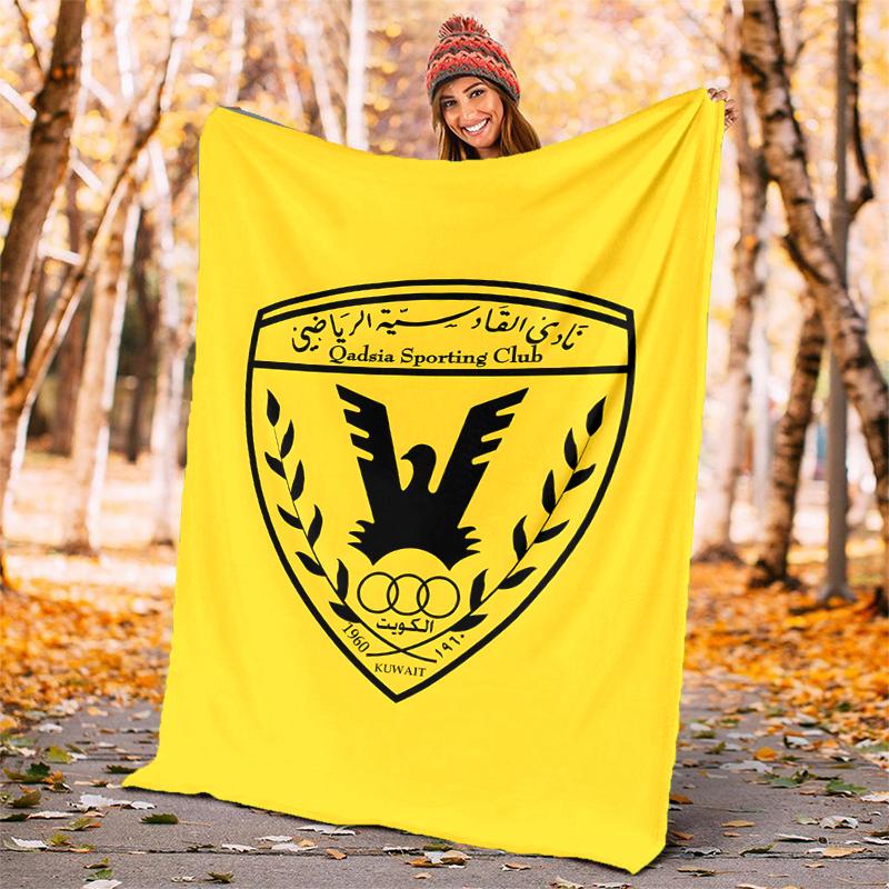 Qadsia Sporting Club Flannel Blanket Soft All-Season Throw, Design for Camping, Car Travel, Hiking Sofa, Bed, Office Perfect Gift for Parties