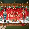 Yuletide Background Star Decorations Festive Backdrop Holiday Banner Gold Lettering Christmas Decor Display For Home Decoration