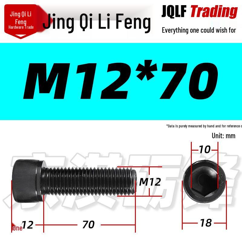 Grade 12.9 Full Thread Hex Socket Head Cap Screws - M3-M14 Black Cylindrical Bolts for Maker Accessories