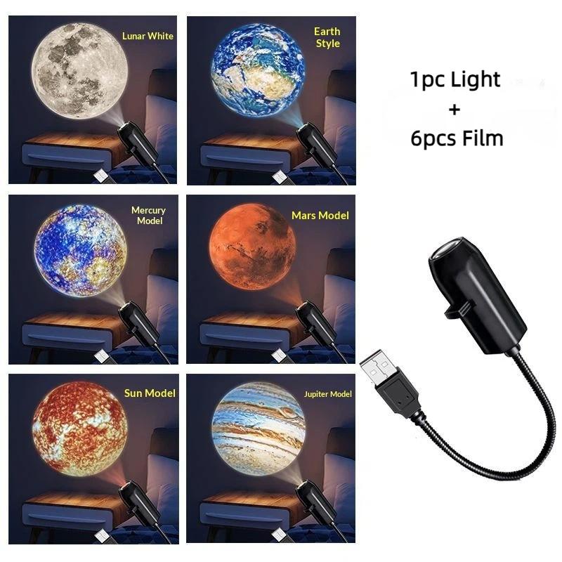 Lâmpada de Projeção Planeta com Plug USB 5V Decoração de Teto Interno Luz de Atmosfera Lâmpada Céu Estrelado Luz Noturna Projetor Galáxia