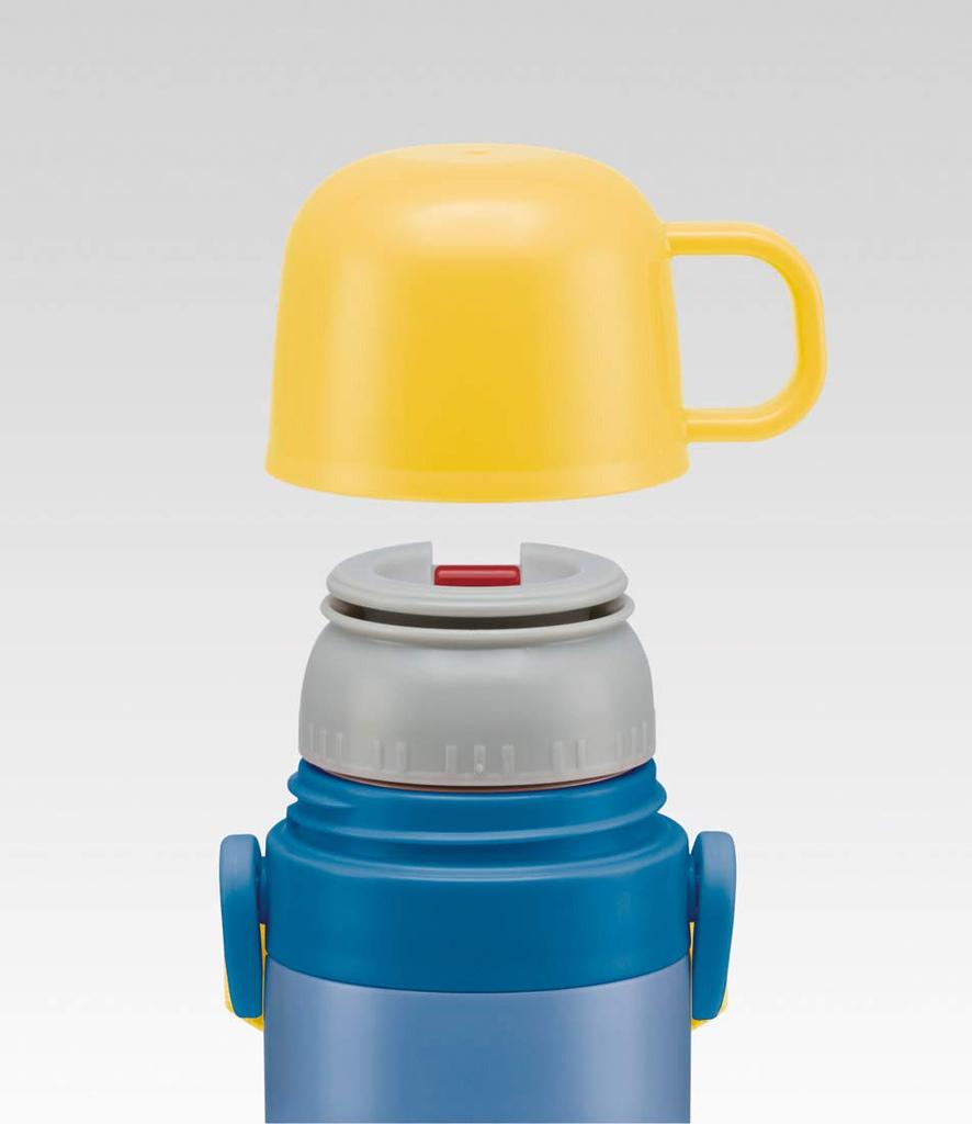 Skater Kids' 2-Way Stainless Steel Water Bottle with Cup, Minion Design, 430ml (SKDC4)