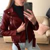 New Women's Faux Leather Jackets,Long Sleeve Zip Up Motorcycle Short PU Moto Biker Outwear Fitted Slim Coat,Fall Short Jackets for Women