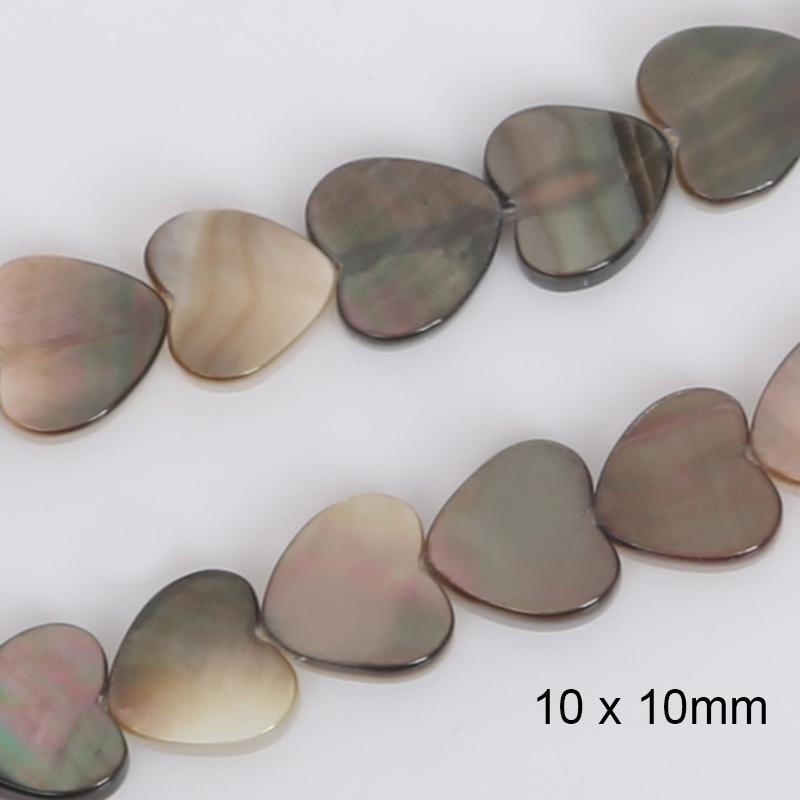 Colgantes de dijes geométricos de concha negra Natural de 39cm para hacer joyería DIY, pulseras, collares