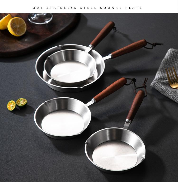 304 Stainless Steel Mini Omelette Pan 12/14/16cm Non-stick Breakfast Cooking Saucepan Kitchen Small Frying Skillet Pan Cookwar