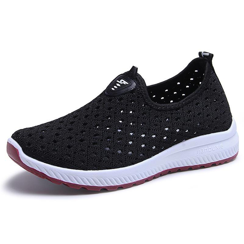 A New Generation of Old Beijing Craft Flying Woven Mesh Shoes, Fashionable Hollow Leisure Sports Safety Walking Shoes