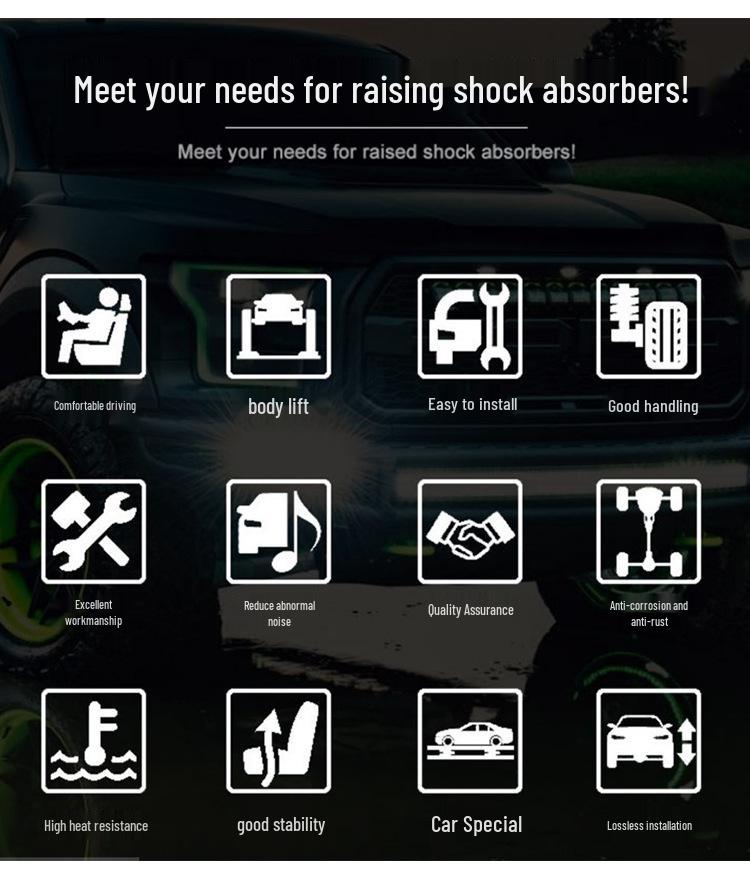 Adjustable Shock Absorber & 2-Inch Lift Kit for RAM1500 Pickup