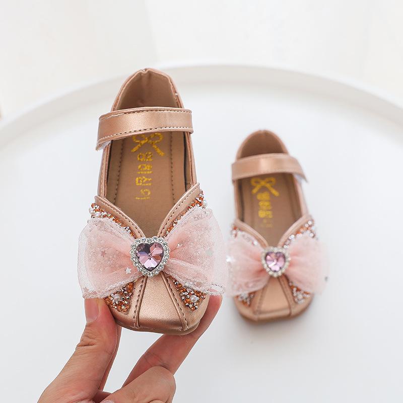 Mädchen 2022 Aisha Crystal Leder Prinzessin Schuhe - Weiche Sohle für Frühling & Herbst
