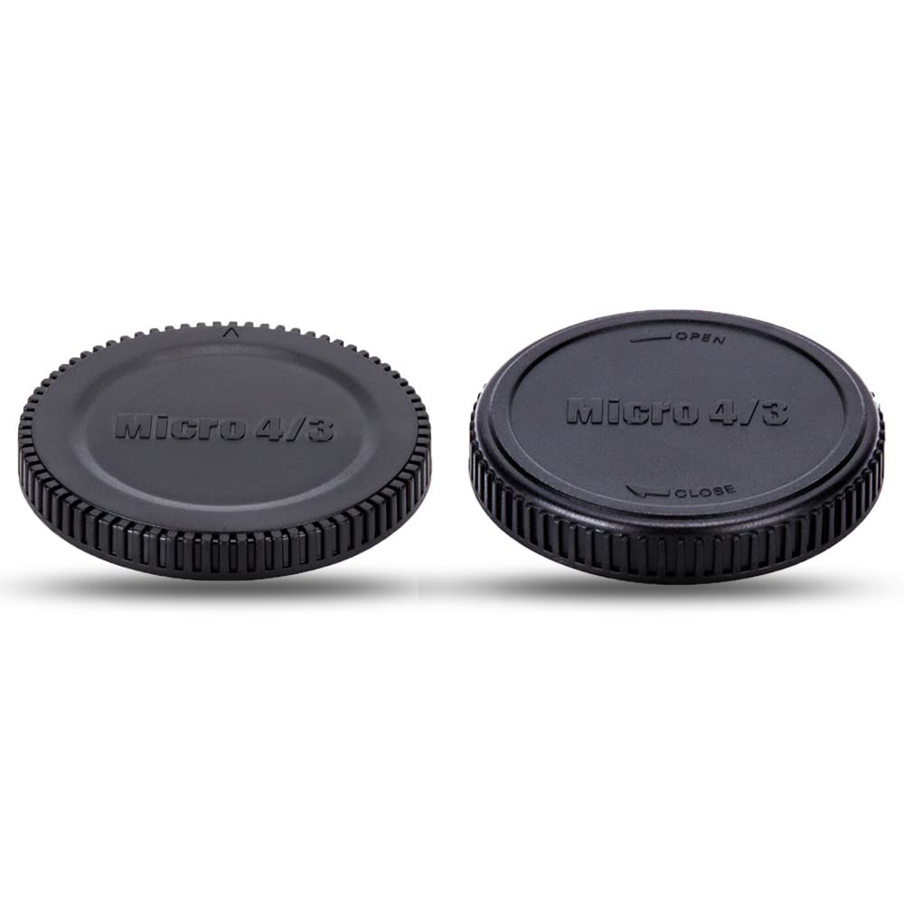 2 Pairs JJC Olympus Panasonic Mount Rear Lens Cap Body Cap for Olympus IV III III Panasonic Lumix M4/3 + OM-3, OM-1 II, OM-1, OM-5, E-M10 II, E-M5