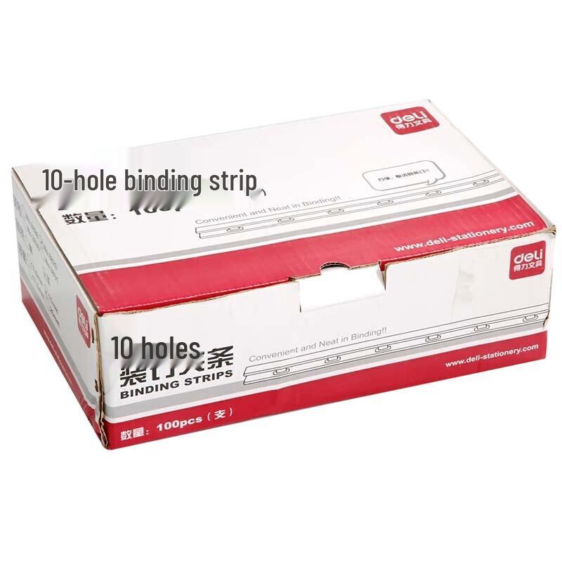 Deli 10-Hole Plastic Binding Strips (100-Count) CN plug (adapter included)