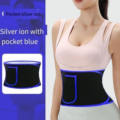 New Silver Ion Slimming Sweat Belt Adjustable Fat Burning Waist Tummy Trimmer Elastic Waist Support Belt Men and Women