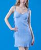 Collet Cooling Double Ribbon V-Neck Layered Sleeveless Mini Dress [Aqua Blue]